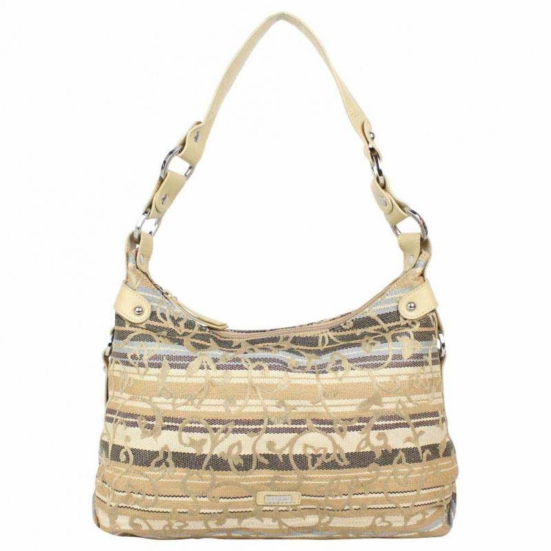 Sac épaule demi lune motif imprimé toile Patrick Blanc PATRICK BLANC - 1 Sac épaule demi lune motif imprimé toile Patrick Blanc PATRICK BLANC - 1