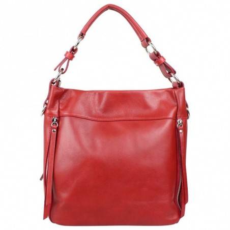 Sac seau hobo cuir souple Bruno Rossi Z Rouge Bruno Rossi - 4