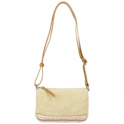Petit sac bandoulière bande déco toile délavée FUCHSIA Milli beige FUCHSIA - 1 Petit sac bandoulière bande déco toile délavée FUCHSIA Milli beige FUCHSIA - 1