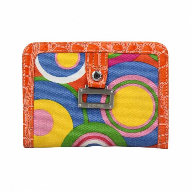 Porte monnaie toile et verni rond multicolore Fuchsia Orange FUCHSIA - 1 Porte monnaie toile et verni rond multicolore Fuchsia Orange FUCHSIA - 1