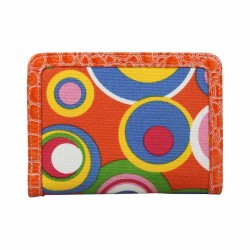 Porte monnaie toile et verni rond multicolore Fuchsia Orange FUCHSIA - 3 Porte monnaie toile et verni rond multicolore Fuchsia Orange FUCHSIA - 3