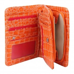 Porte monnaie toile et verni rond multicolore Fuchsia Orange FUCHSIA - 2 Porte monnaie toile et verni rond multicolore Fuchsia Orange FUCHSIA - 2