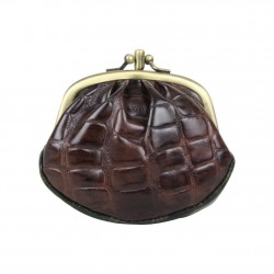 Porte monnaie fermoir Fuchsia effet croco marron FUCHSIA - 1 Porte monnaie fermoir Fuchsia effet croco marron FUCHSIA - 1