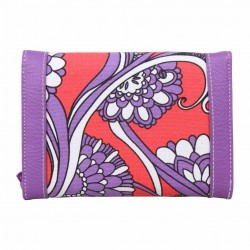 Grand porte monnaie et cartes toile violet motif rouge BILLABONG - 3