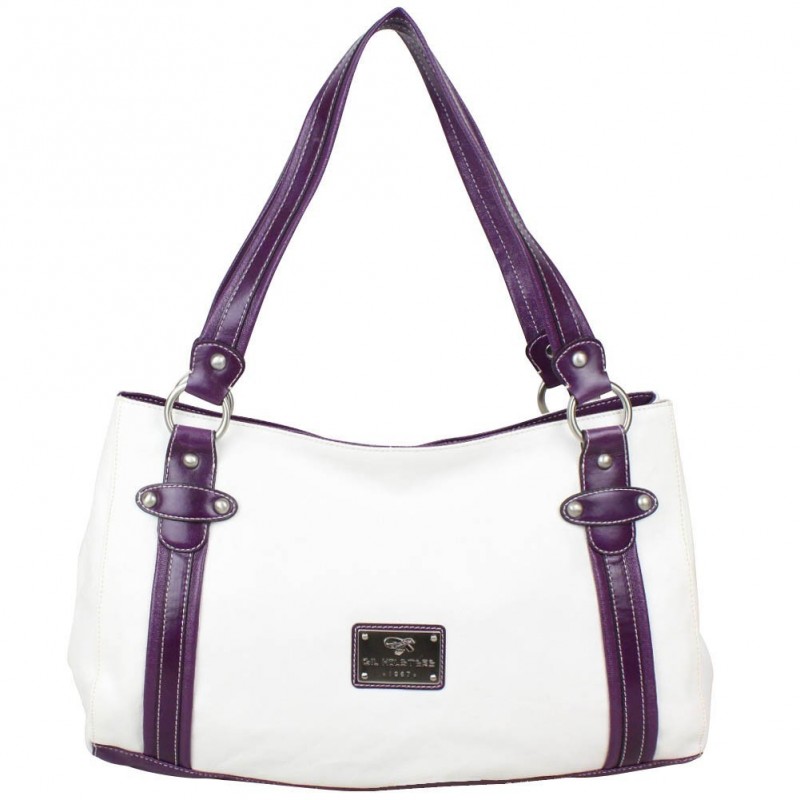 Sac épaule Gil Holsters blanc et violet Sac épaule Gil Holsters blanc et violet
