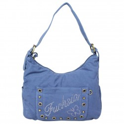 Sac seau léger toile souple strass Fuchsia bleu FUCHSIA - 1