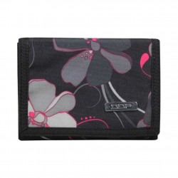 Portefeuille ultra plat toile motif fleurs noir et gris DDP DDP - 1 Portefeuille ultra plat toile motif fleurs noir et gris DDP DDP - 1
