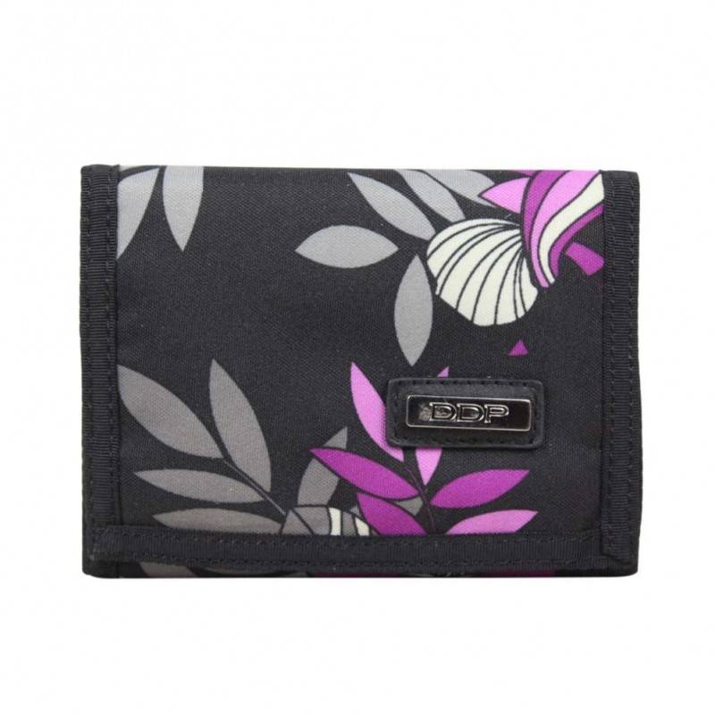 Portefeuille ultra plat toile motif imprimé fleurs violet DDP DDP - 1 Portefeuille ultra plat toile motif imprimé fleurs violet DDP DDP - 1