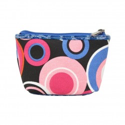 Petit porte monnaie toile motif rond FUCHSIA bleu FUCHSIA - 2