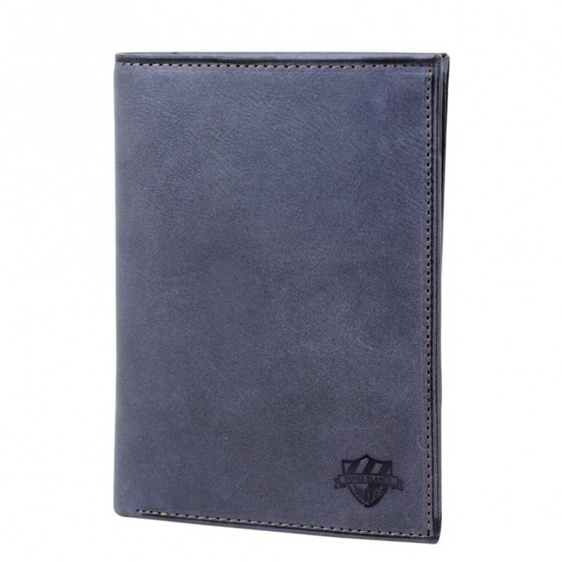 Grand portefeuille en cuir brut Serge Blanco SCU bleu SERGE BLANCO - 1 Grand portefeuille en cuir brut Serge Blanco SCU bleu SERGE BLANCO - 1
