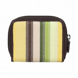 Porte monnaie zip toile rayure Arthur et Aston jaune ARTHUR & ASTON - 3