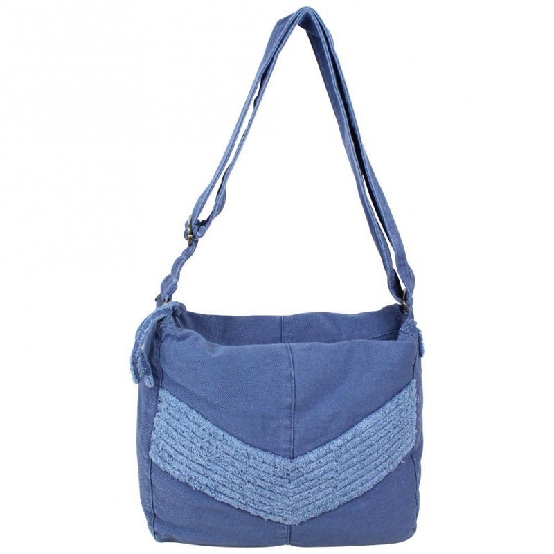 Sac épaule Esprit toile souple V bleu ESPRIT - 1