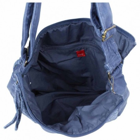 Sac épaule Esprit toile souple V bleu ESPRIT - 4