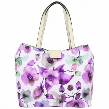 Sac cabas Éternel blanc fleurs violettes Eternel - 4