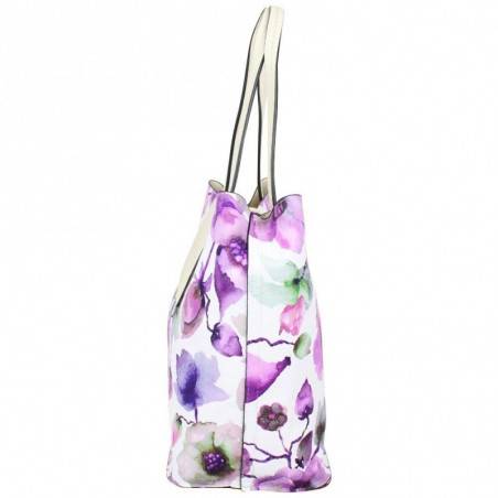 Sac cabas Éternel blanc fleurs violettes Eternel - 3