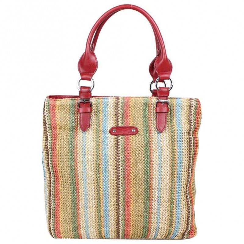 Sac à main cabas Patrick Blanc effet paille rouge Multi PATRICK BLANC - 1 Sac à main cabas Patrick Blanc effet paille rouge Multi PATRICK BLANC - 1