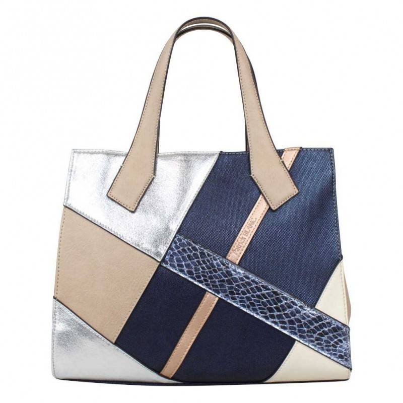 Sac à main Patrick Blanc asymétrique marine et beige PATRICK BLANC - 1 Sac à main Patrick Blanc asymétrique marine et beige PATRICK BLANC - 1
