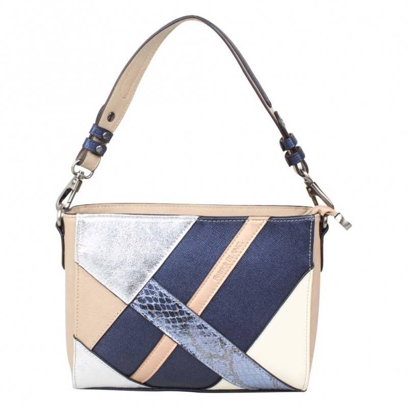 Sac Patrick Blanc motif asymetrique marine et beige PATRICK BLANC - 1