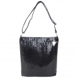 Sac bandoulière ultra plat Lancaster maille métallique noir LANCASTER - 1 Sac bandoulière ultra plat Lancaster maille métallique noir LANCASTER - 1