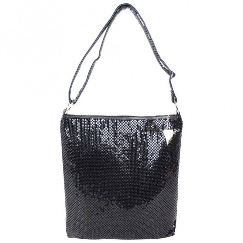 Sac bandoulière ultra plat Lancaster maille métallique noir LANCASTER - 1 Sac bandoulière ultra plat Lancaster maille métallique noir LANCASTER - 1