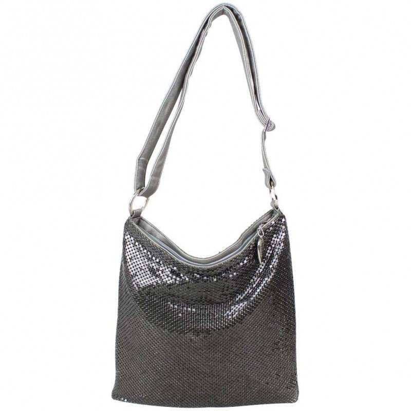 Sac bandoulière ultra plat Lancaster maille gris acier LANCASTER - 1 Sac bandoulière ultra plat Lancaster maille gris acier LANCASTER - 1
