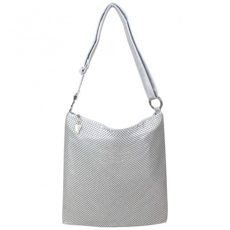Sac bandoulière ultra plat Lancaster maille gris argent LANCASTER - 1 Sac bandoulière ultra plat Lancaster maille gris argent LANCASTER - 1