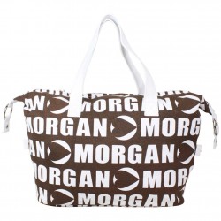 Sac cabas Morgan toile motif marron et blanc MORGAN - 4