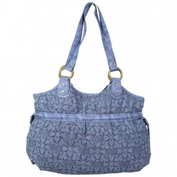 Sac bourse Morgan M toile motif imprimé bleu MORGAN - 1