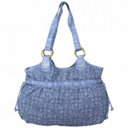 Sac bourse Morgan M toile motif imprimé bleu MORGAN - 4