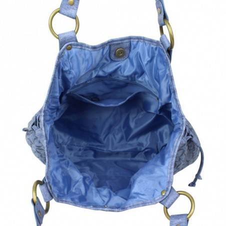 Sac bourse Morgan M toile motif imprimé bleu MORGAN - 3