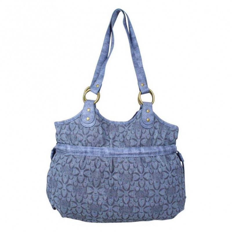 Sac bourse Morgan S toile motif imprimé bleu MORGAN - 1