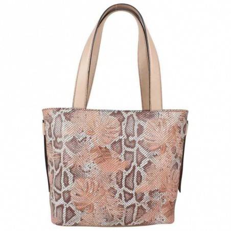 Sac cabas Patrick Blanc cuir motif lézard beige nude PATRICK BLANC - 4