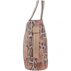 Sac cabas Patrick Blanc cuir motif lézard beige nude PATRICK BLANC - 2