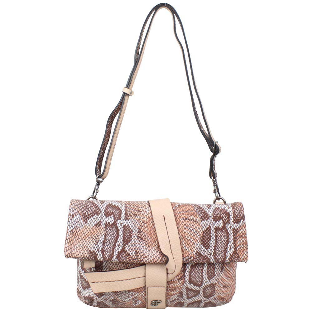 Sac pochette plate Patrick Blanc cuir motif lézard nude PATRICK BLANC - 1