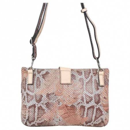 Sac pochette plate Patrick Blanc cuir motif lézard nude PATRICK BLANC - 2