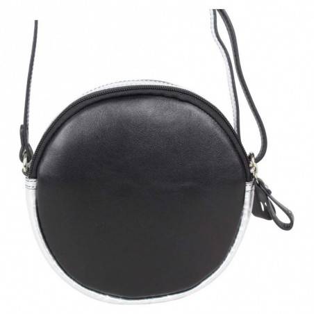 Petit sac rond bandoulière cuir Patrick Blanc noir argent PATRICK BLANC - 4