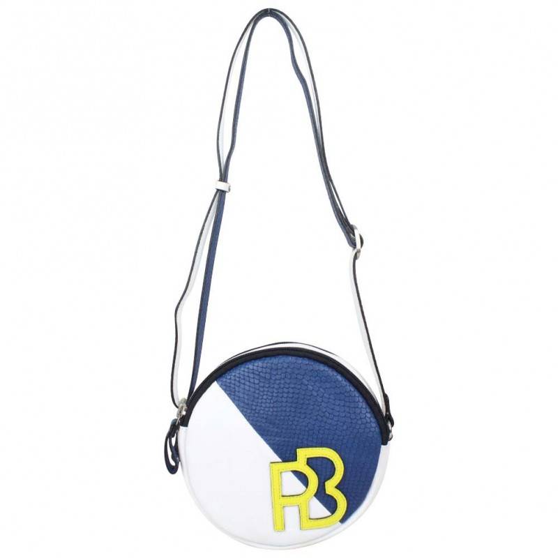 Petit sac rond bandoulière cuir Patrick Blanc et bleu PATRICK BLANC - 1