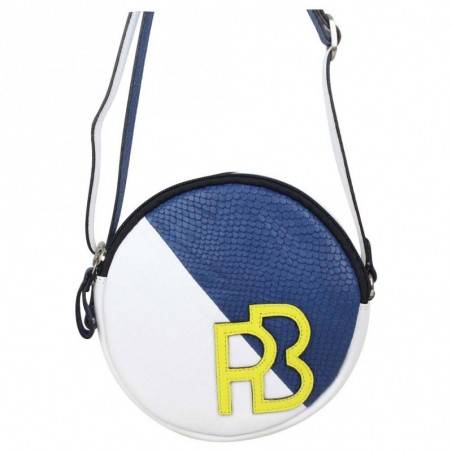 Petit sac rond bandoulière cuir Patrick Blanc et bleu PATRICK BLANC - 4