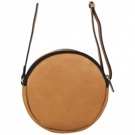 Petit sac rond bandoulière cuir Patrick Blanc marron camel PATRICK BLANC - 3