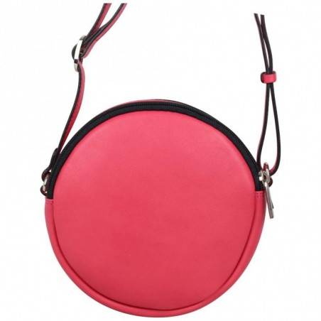 Petit sac rond bandoulière cuir Patrick Blanc rose fuchsia PATRICK BLANC - 2