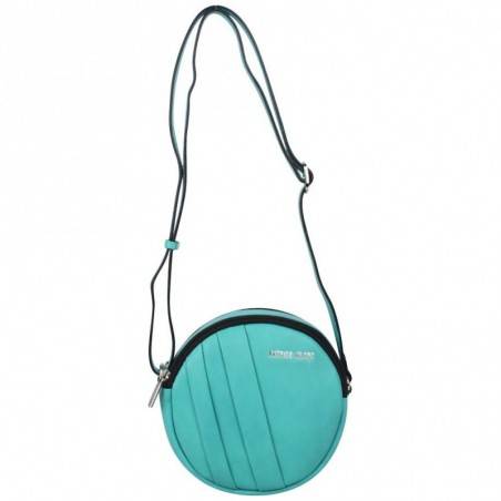 Petit sac rond bandoulière cuir Patrick Blanc turquoise PATRICK BLANC - 1