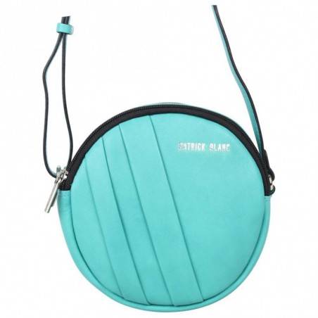 Petit sac rond bandoulière cuir Patrick Blanc turquoise PATRICK BLANC - 4