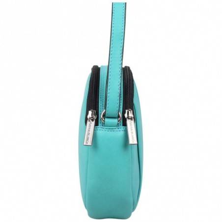 Petit sac rond bandoulière cuir Patrick Blanc turquoise PATRICK BLANC - 2