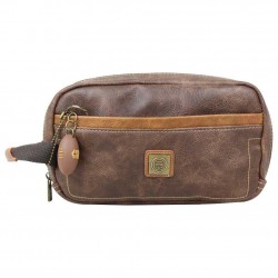 Trousse de toilette marron effet vieilli Blanco 66 ROAD 2S SERGE BLANCO - 1 Trousse de toilette marron effet vieilli Blanco 66 ROAD 2S SERGE BLANCO - 1