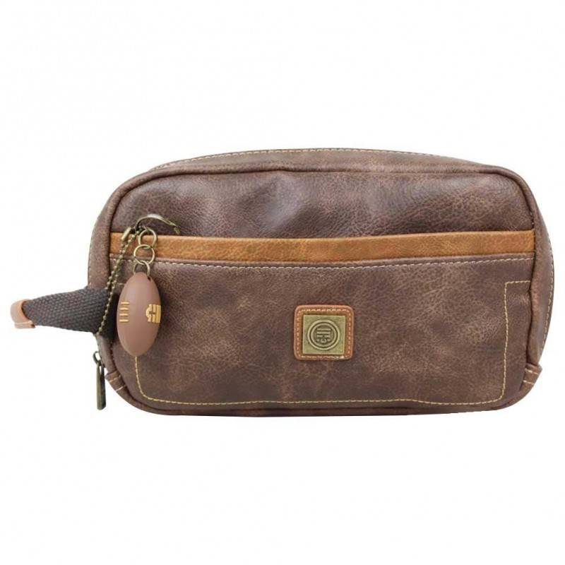 Trousse de toilette marron effet vieilli Blanco 66 ROAD 2S SERGE BLANCO - 1 Trousse de toilette marron effet vieilli Blanco 66 ROAD 2S SERGE BLANCO - 1