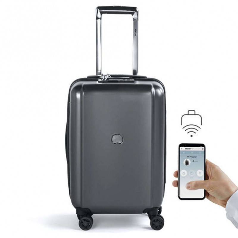 Valise trolley Delsey connectée 4 doubles roues Pluggage TSA noir 65 cm Valise trolley Delsey connectée 4 doubles roues Pluggage TSA noir 65 cm
