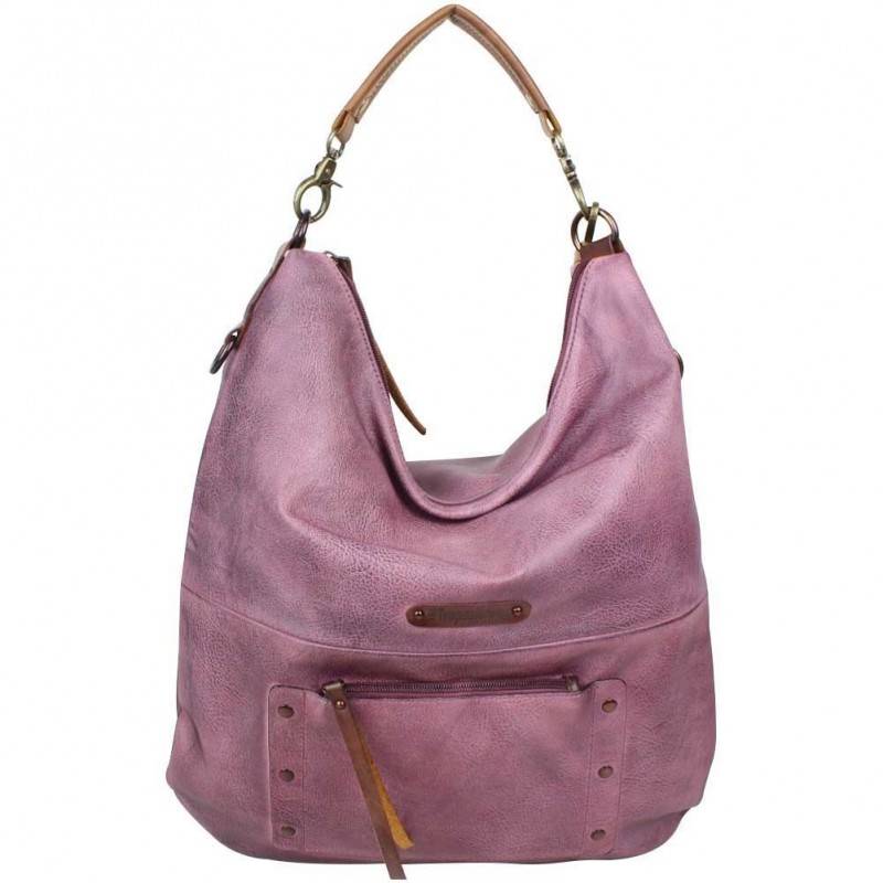 Sac demi lune plat Tropéziennes Ondres patiné violet LES TROPÉZIENNES - 1 Sac demi lune plat Tropéziennes Ondres patiné violet LES TROPÉZIENNES - 1