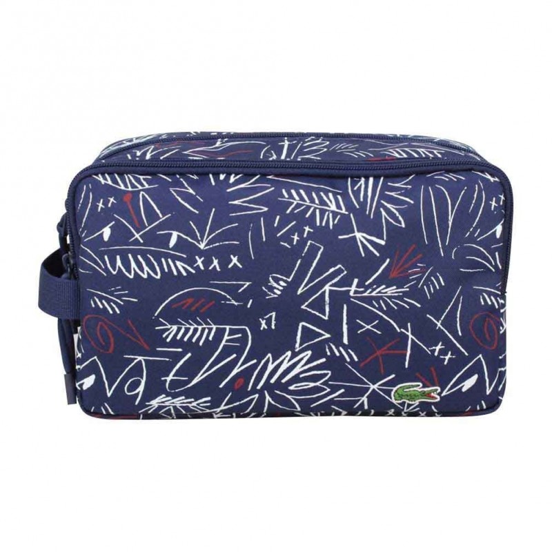 Trousse de toilette Lacoste NHNT motif imprimé Égyptien bleu marine Trousse de toilette Lacoste NHNT motif imprimé Égyptien bleu marine