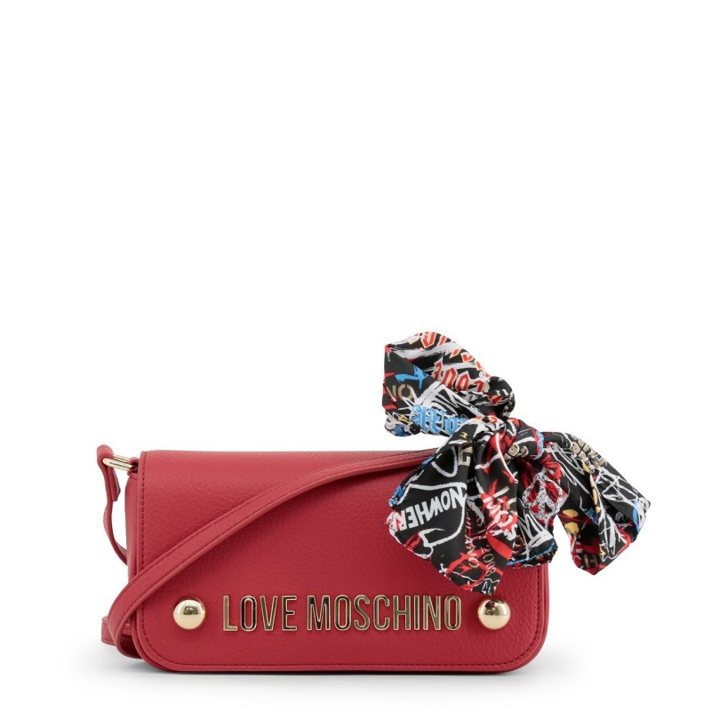Petit sac épaule déco foulard Love Moschino Rouge Petit sac épaule déco foulard Love Moschino Rouge