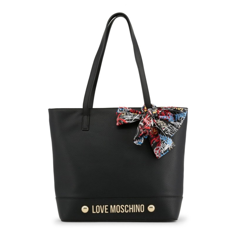 Sac cabas déco foulard Love Moschino Noir Sac cabas déco foulard Love Moschino Noir